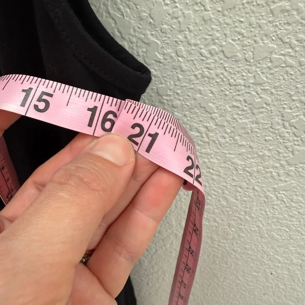 Anabella Black Dress with Pink and Orange Embroidered Neckline size S/M - Picture 7 of 8